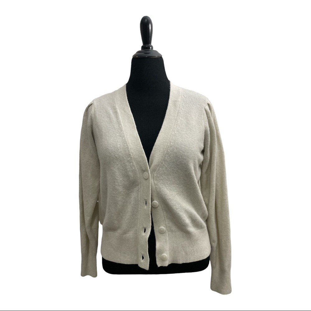 Cream Puff Sleeve Cardigan